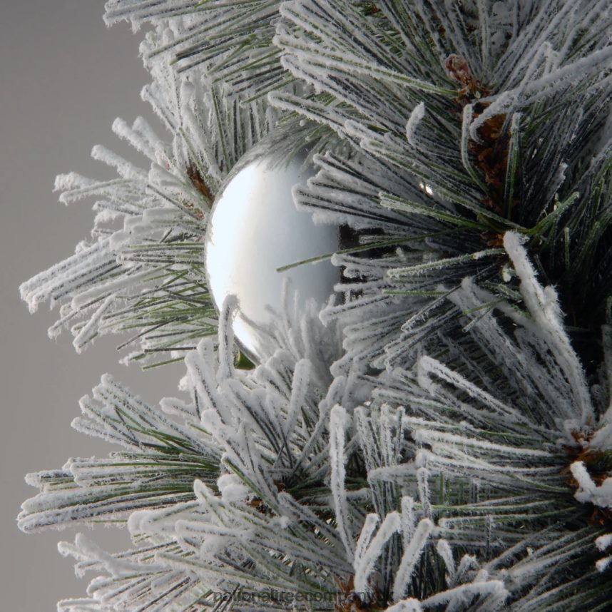 Trees | National Tree Company Pre-Lit Artificial Christmas Tree Green Snowy Bristle Pine White LED Lights Decorated with Pine Cones Ball Ornaments Includes Pot Base Battery Operated 3 Feet F2L